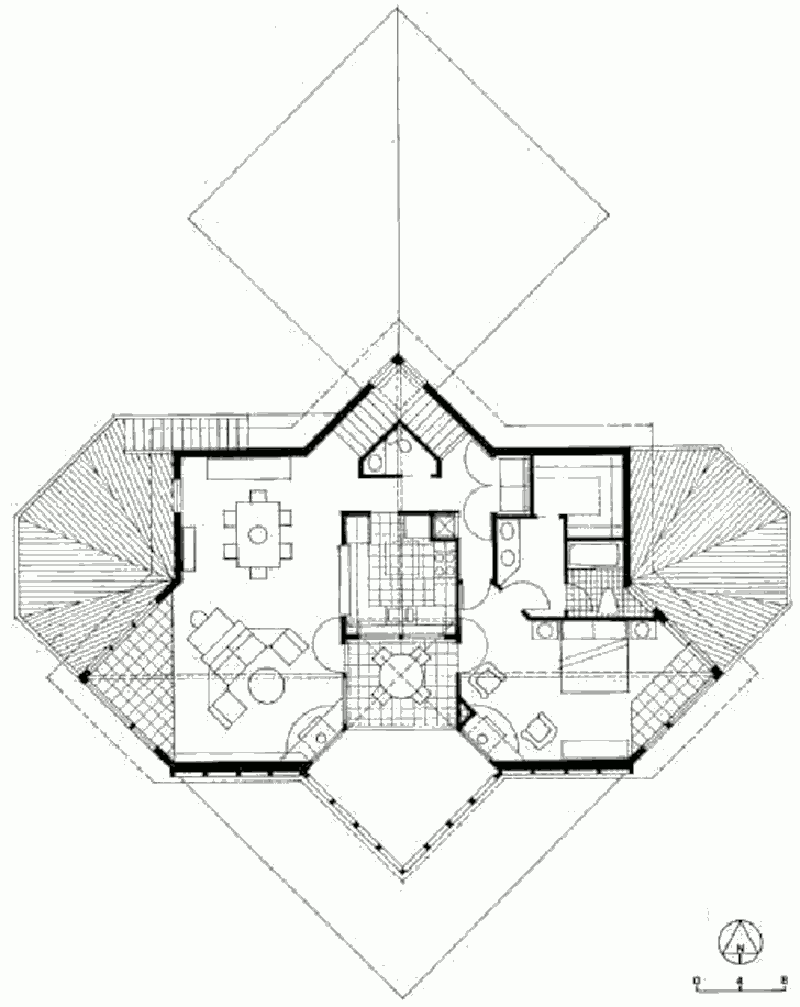 План второго этажа солнечного дома Chaloupka Residence