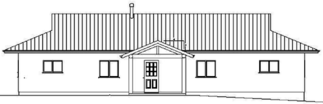 Солнечный дом из соломенных блоков Eco Family 1900, северный фасад