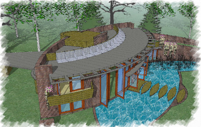 Пассивный солнечный дом в Хенли, вид с северо-запада