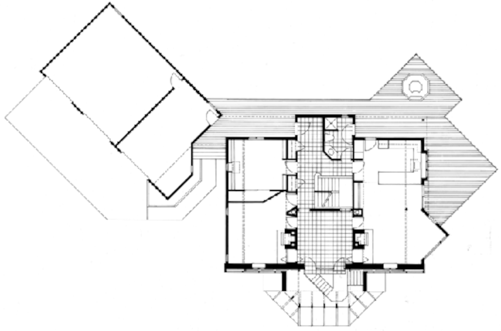 План главного уровня солнечного дома Loffredo Residence
