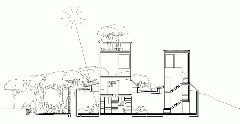 Экологический дом Maison L, разрез