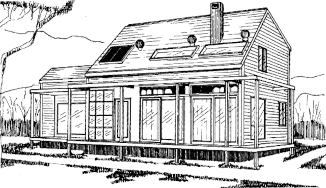 Пассивный солнечный дом в Каррборо, внешний вид