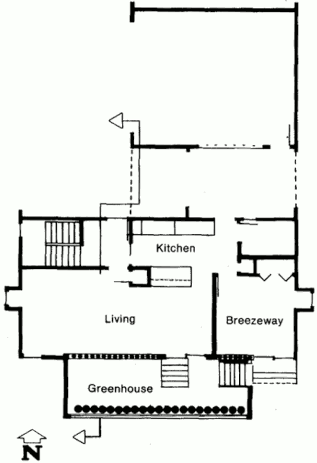 Пассивный солнечный дом в Цинциннати, план верхнего уровня