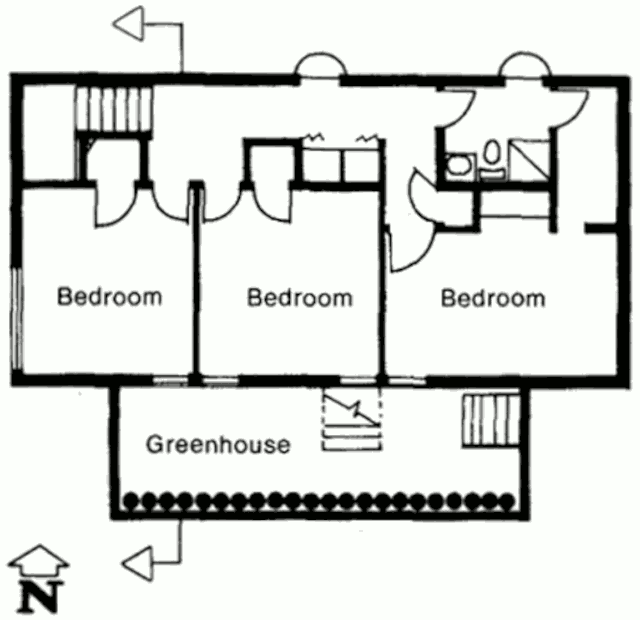 Пассивный солнечный дом в Цинциннати, план нижнего уровня