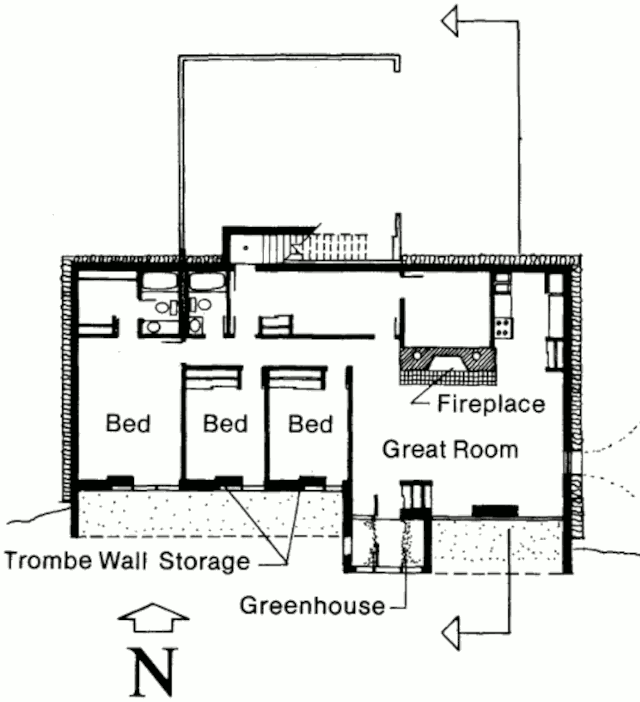 Пассивный солнечный дом в Юрике, план