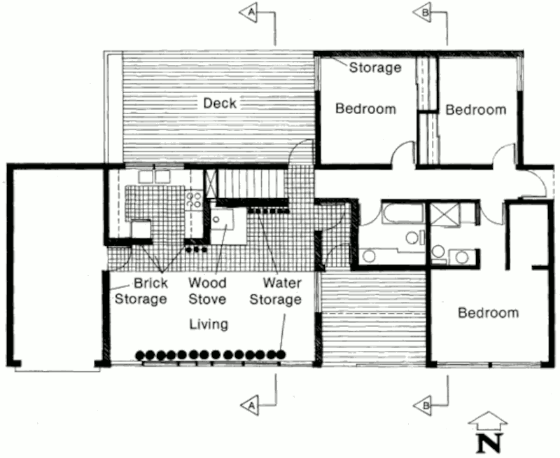 Пассивный солнечный дом в Линкольне, план