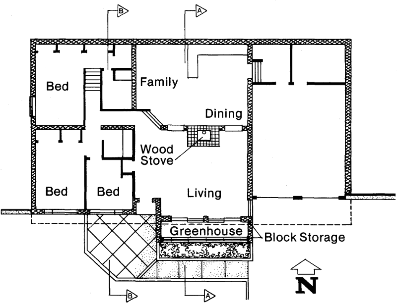 Пвссивный солнечный дом в Майерсвилле, план