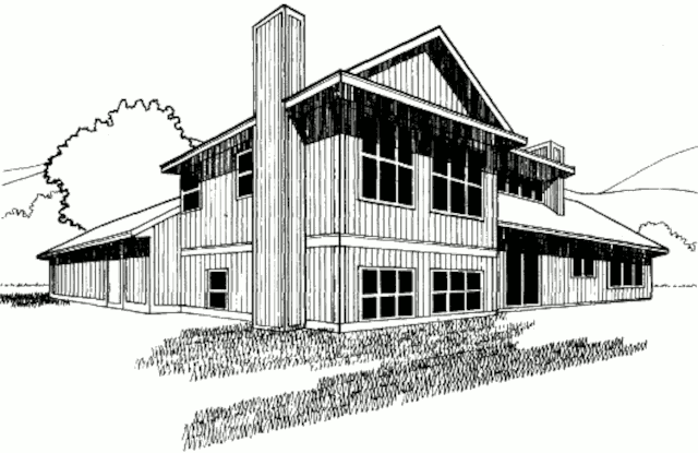 Пассивный солнечный дом в Нью-Берлине, вид с юго-запада