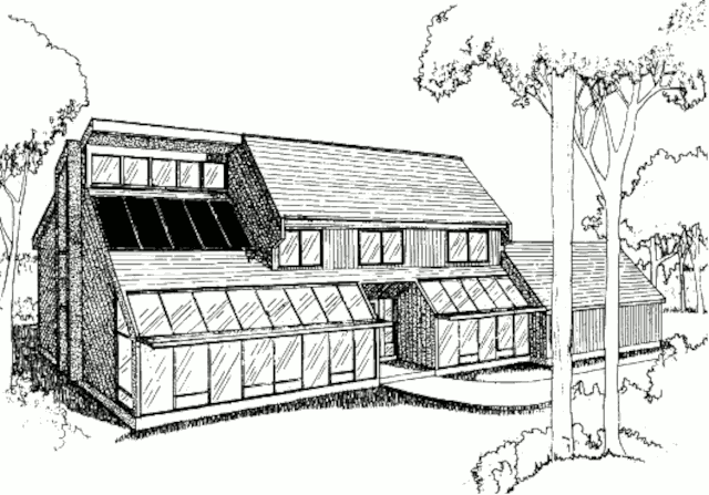 Пассивный солнечный дом в Нью-Сити, внешний вид