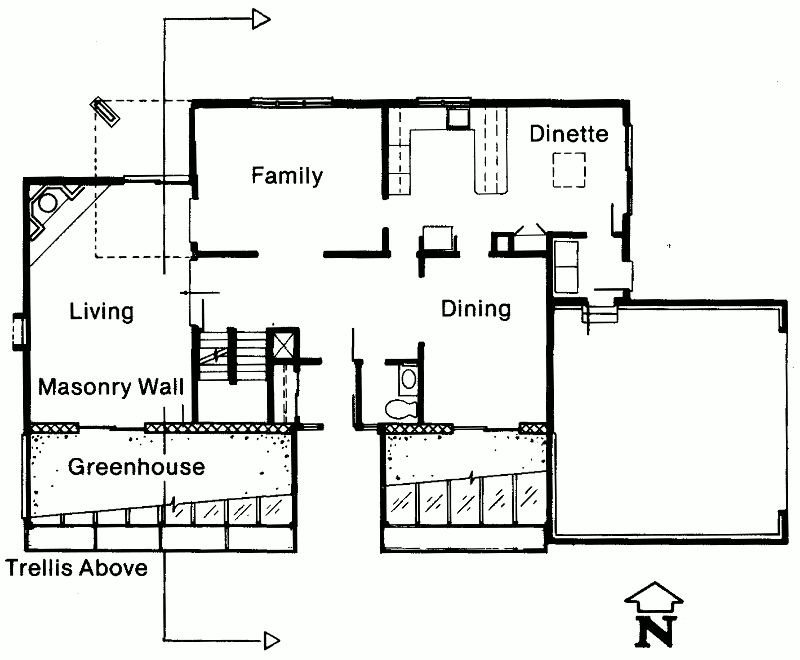 Пассивный солнечный дом в Нью-Сити, план первого этажа