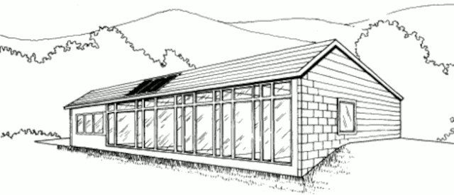 Пассивный солнечный дом в Патнам-Валли, внешний вид