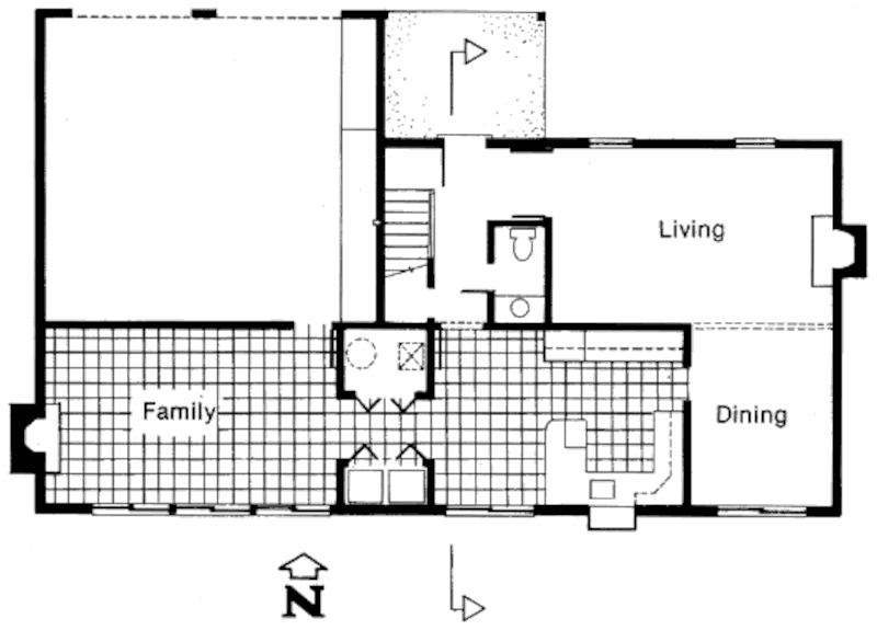 Пассивный солнечный дом в Сент-Чарльзе, план первого этажа