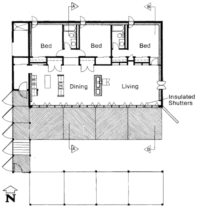 Пассивный солнечный дом в Уайтевилле, план