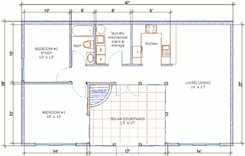 Заглубленный солнечный дом Solareon Court, план