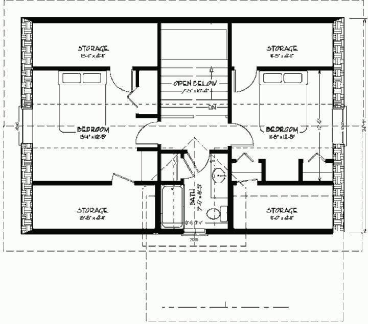 Дом из соломенных блоков Strawbale Cottage 1400, план чердака