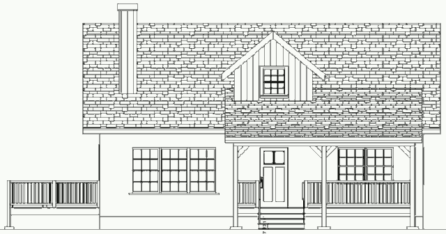 Дом из соломенных блоков Strawbale Cottage 1400, южный фасад