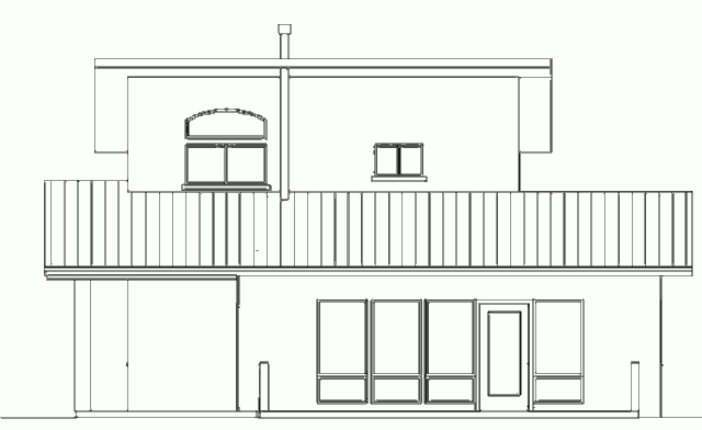 Соломенный солнечный дом Strawbale Retreat 1100, южный фасад