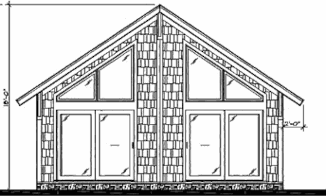 Каркасный солнечный дом Timber Frame Three, южный фасад