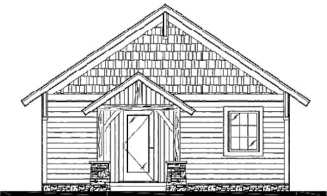 Каркасный солнечный дом Timber Frame Three, северный фасад