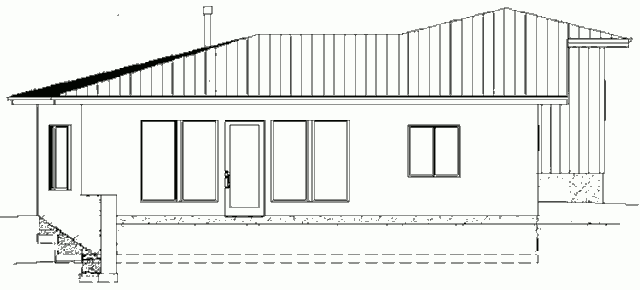 Солнечный дом из соломенных блоков Western View 1000, южный фасад