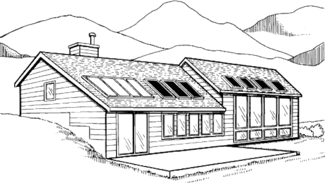 Пассивный солнечный дом в Бозмане, вид с юго-запада