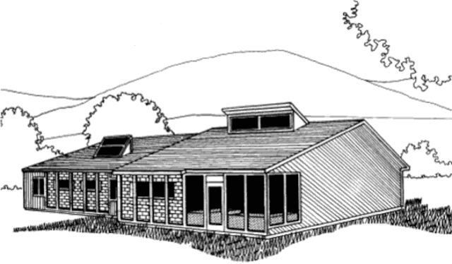 Пассивный солнечный дом в Карбондейле, вид с юго-востока