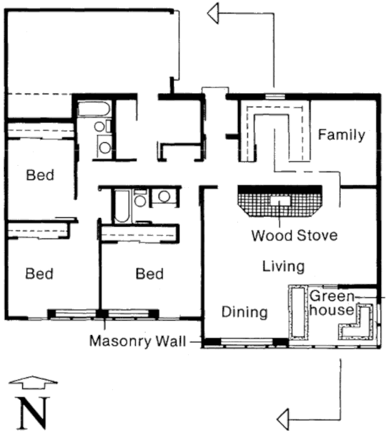 Пассивный солнечный дом в Карбондейле, план