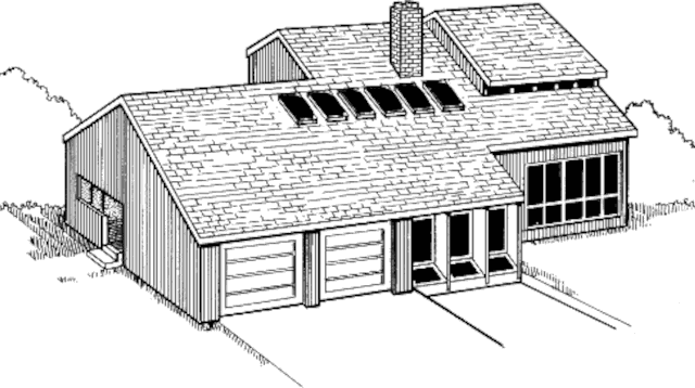 Пассивный солнечный дом в Шайенн, вид с юго-юго-запада