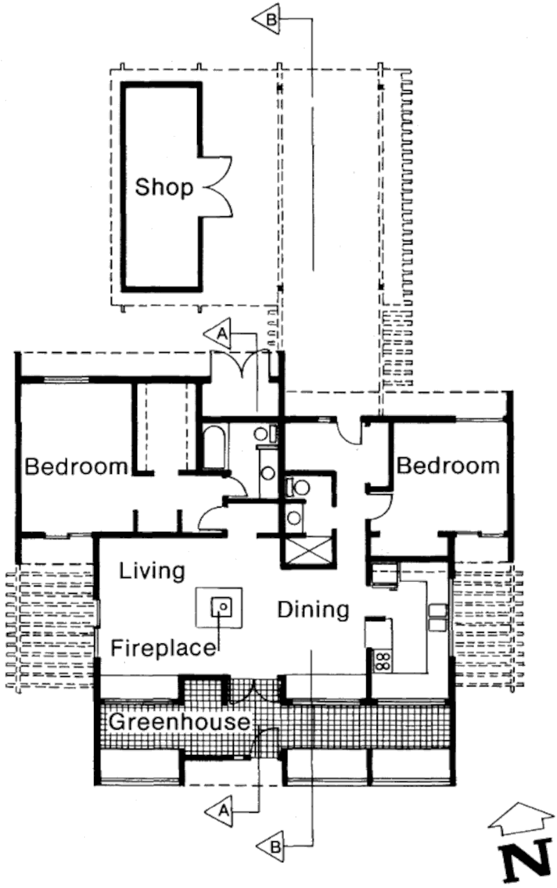 Пассивный солнечный дом в Дэйвисе, план