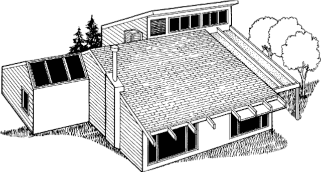 Пассивный солнечный дом в Гранд-Джанкшен, вид с юго-запада