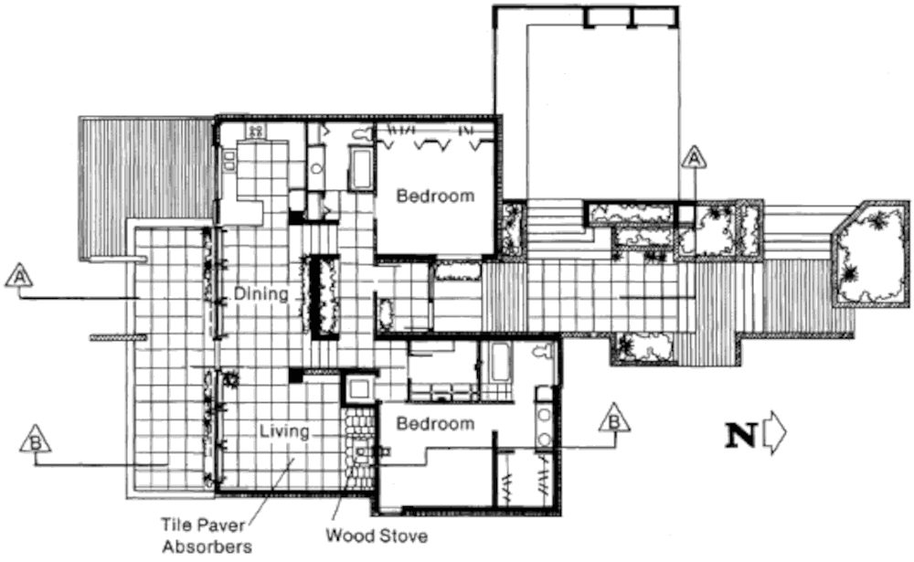 Пассивный солнечный дом в Седоне, план