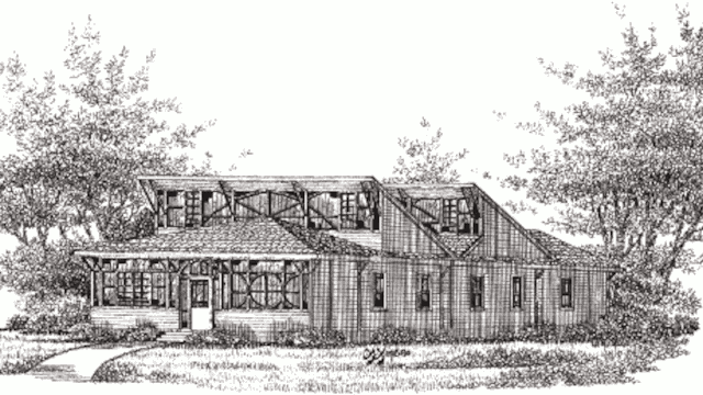 Пассивный солнечный дом Коннора, вид с юго-востока