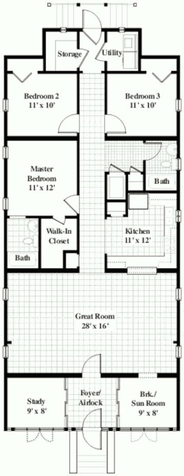 Пассивный солнечный дом Коннора, план