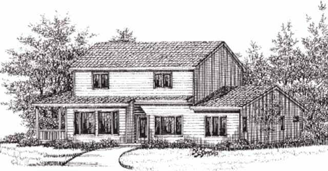 Пассивный солнечный дом Коноув-Магайр, вид с юго-юго-востока