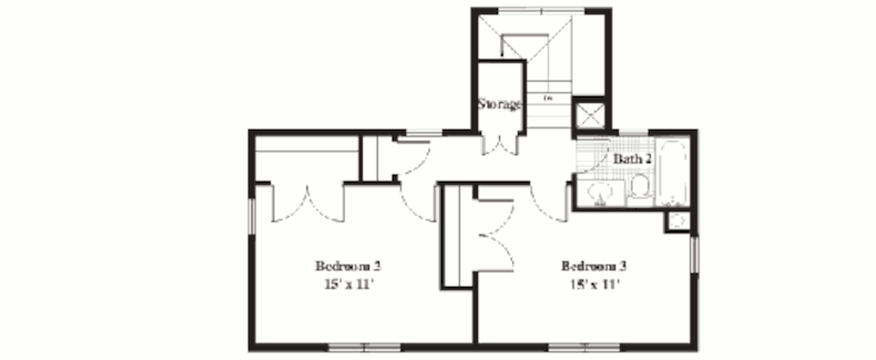 Пассивный солнечный дом Коноув-Магайр, план втого этажа
