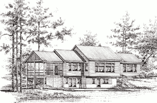 Пассивный солнечный дом Коноув-Раветто, вид с юго-запада