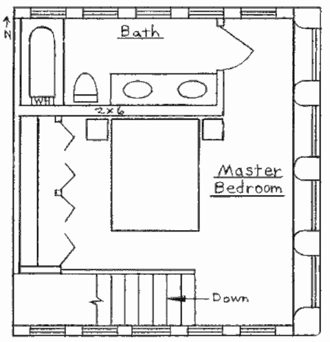 Солнечный растущий дом Barn-style House, план второго этажа