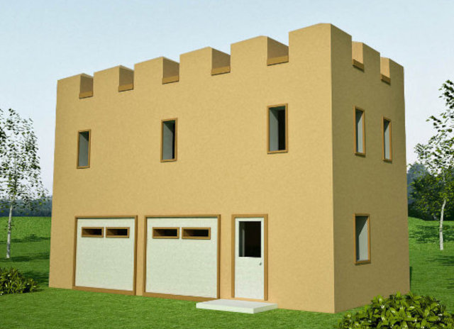 Землебитный гараж Carriage House, внешний вид