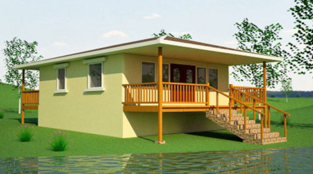 Землебитный дом Earthbag Beach House, внешний вид