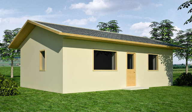 Землебитный дом Economizer Earthbag House, внешний вид