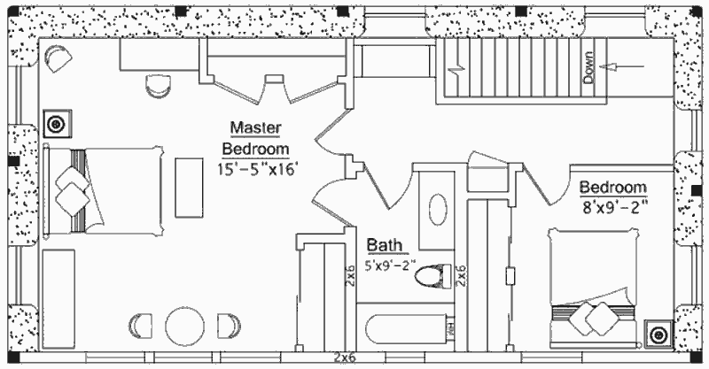 Фермерский солнечный дом, план второго этажа