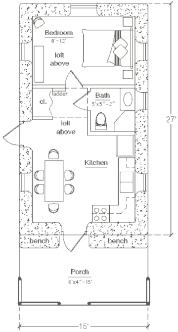 Землебитный дом HNC Eearthbag House, план