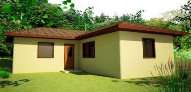 Землебитный дом L-Shaped House, внешний вид