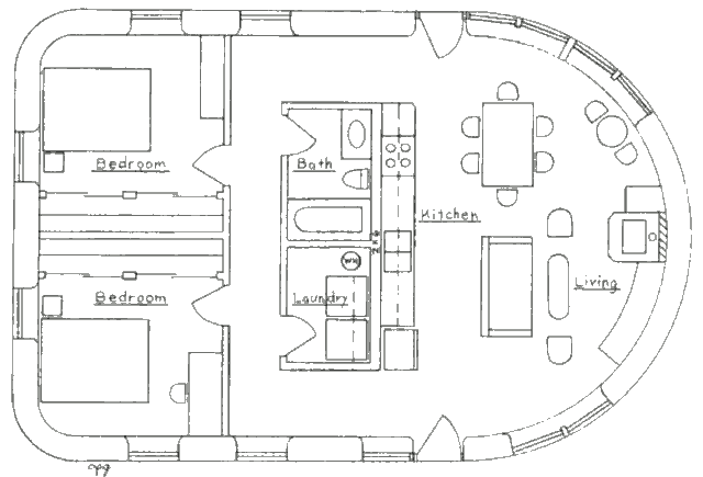 Средиземноморский землебитный дом, план