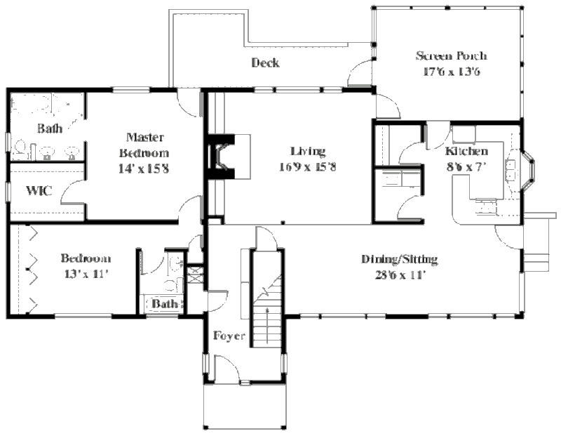 Пассивный солнечный дом Раветто, план основного уровня