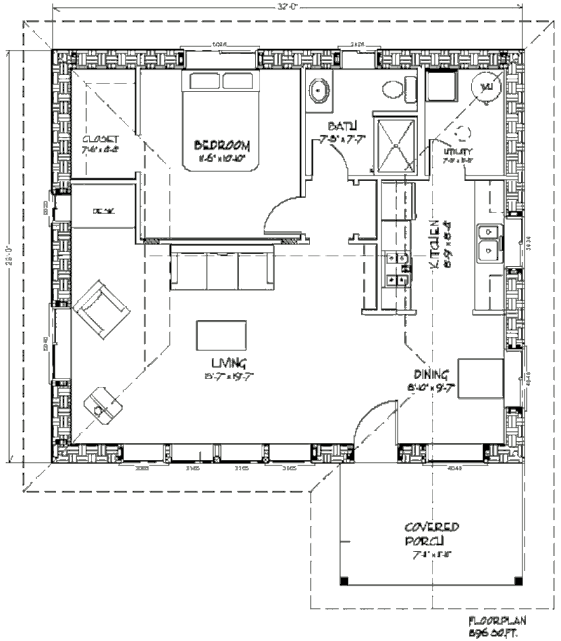 Соломенный солнечный дом Retreat 900, план
