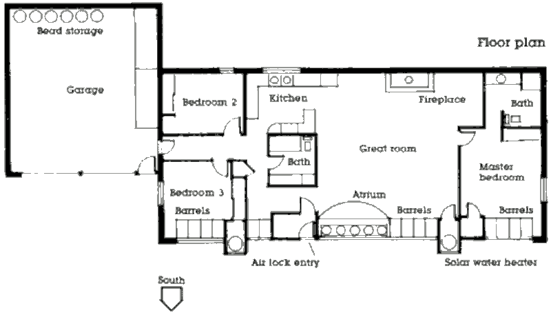 Пассивный солнечный дом SunEarth House, план