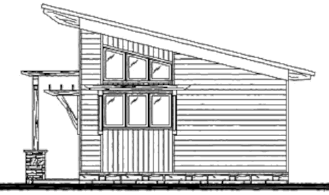 Каркасный солнечный дом Timber Frame Modern One, восточный фасад