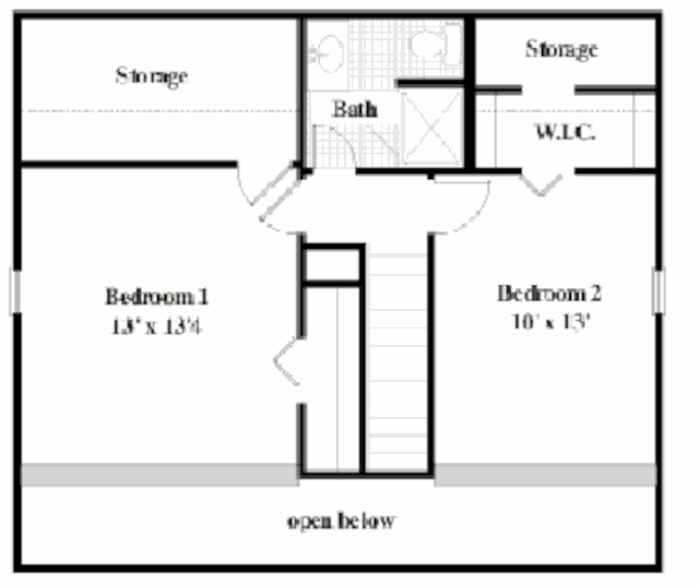 Пассивный солнечный дом Викерса, план второго этажа
