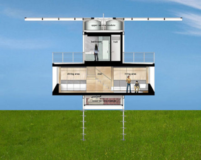 Дом с нулевым потреблением энергии Zero House, разрез